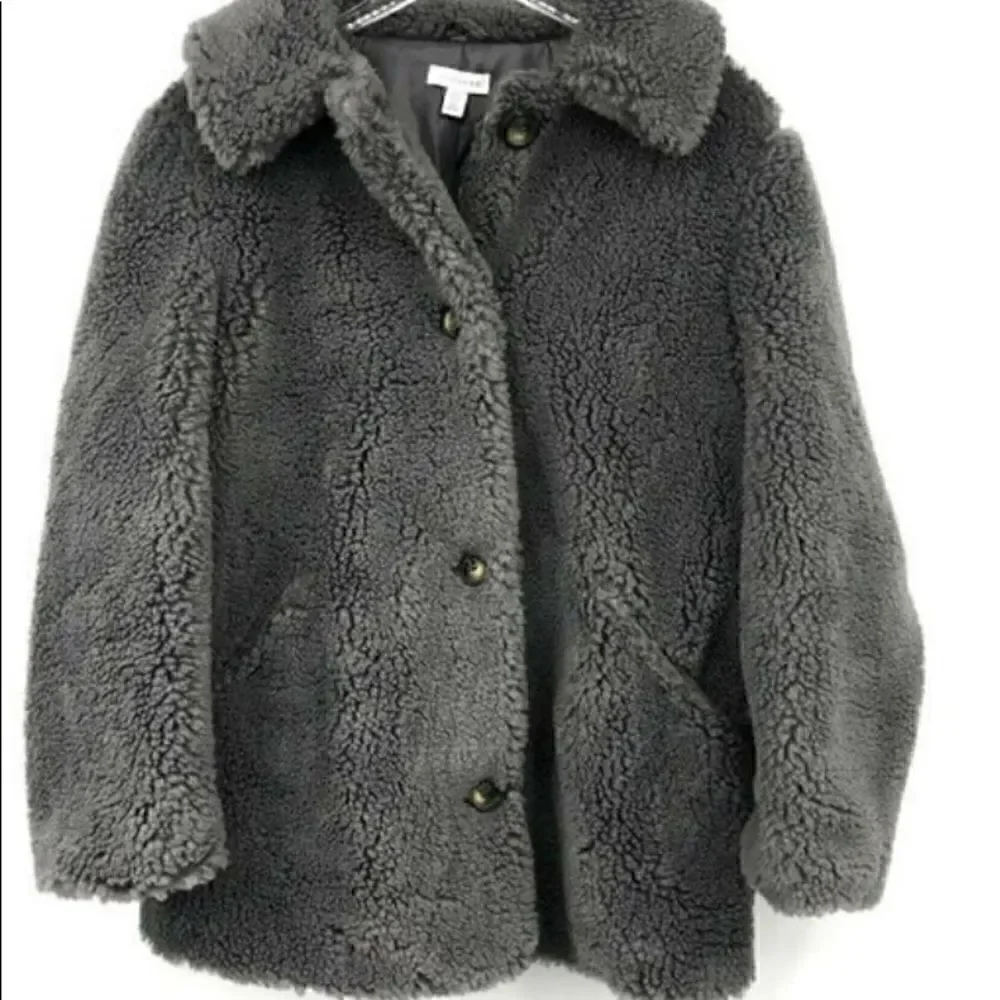Topshop Faux Fur Borg Coat Size 8